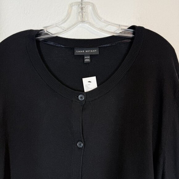Lane Bryant Cardigan Sweater Black Button Front Round Crewneck Plus Size 22 24 - Picture 4 of 10